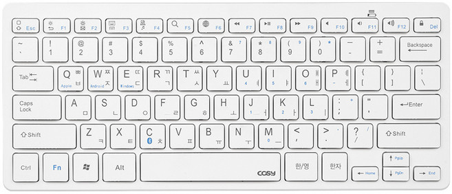 코시 태블릿PC 휴대폰 무선 블루투스 텐키리스 키보드, 화이트, KB4072BT