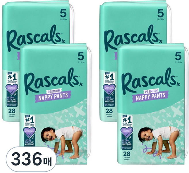 라스칼프렌즈 프리미엄 팬티형 기저귀, 5단계, 336매