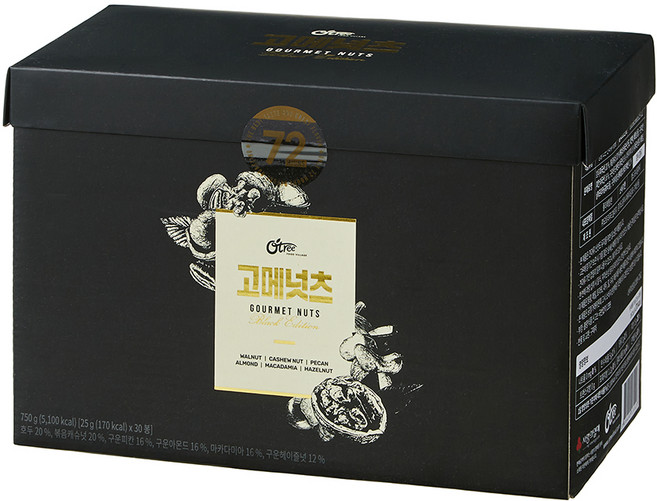 Otree Gourmet Nuts 頂級堅果 90入 + 提袋, 2.25kg, 1個