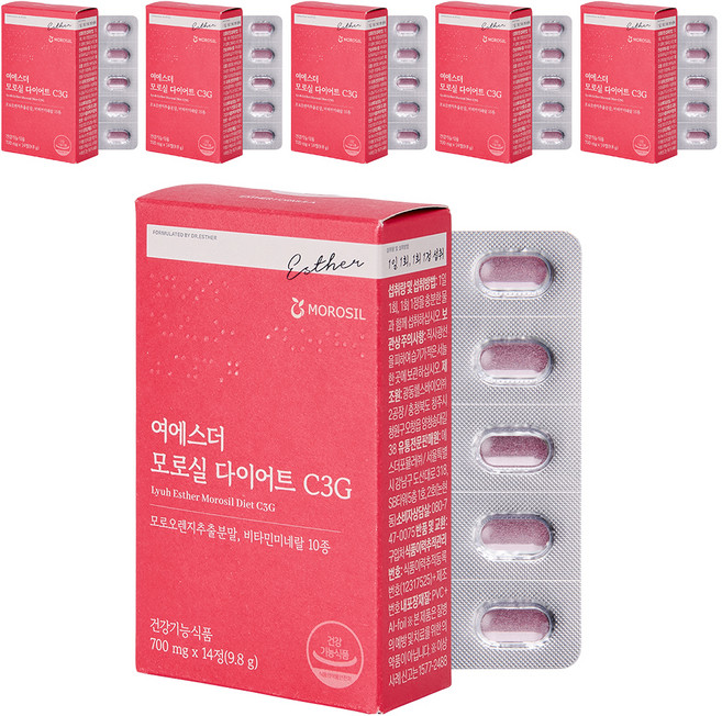 에스더포뮬러 여에스더 모로실 다이어트 C3G 9.8g, 14정, 6개
