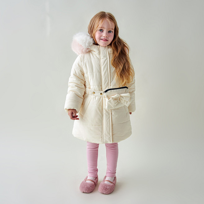 마리앤모리 아동용 멜로우 투톤 롱 패딩 점퍼