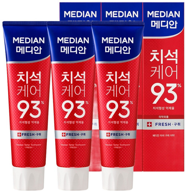 메디안 치석케어 구취 치약, 120g, 3개