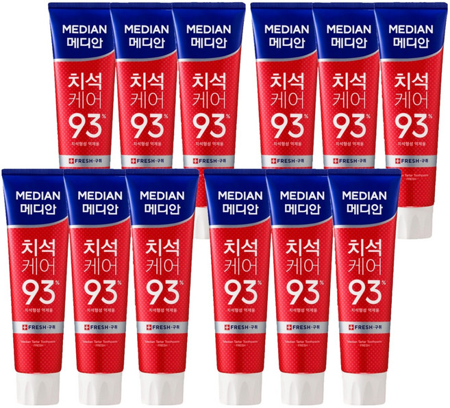 메디안 치석케어 구취 치약, 120g, 12개