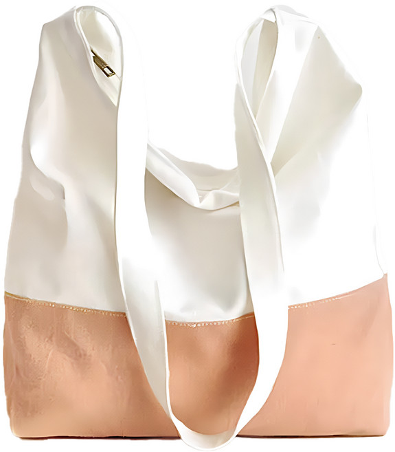 E.City 日系質感拼接帆布單肩袋 大容量 好收納 提把高約34cm