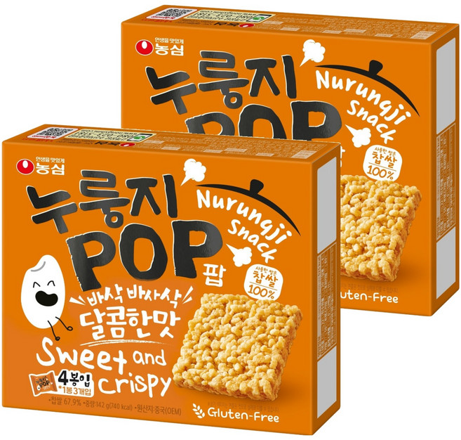 농심 누룽지팝, 142g, 2개