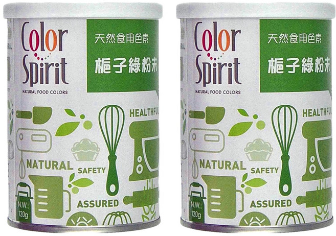 Color Spirit 梔子綠色素粉末, 120g, 2罐