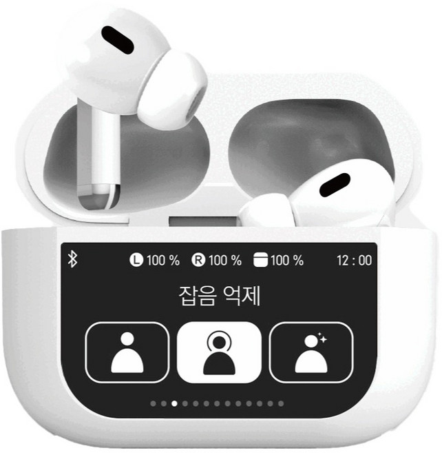 아이리버 ANC 노이즈캔슬링 LCD 터치 스크린 커널형 무선이어폰, IB-P1, 화이트