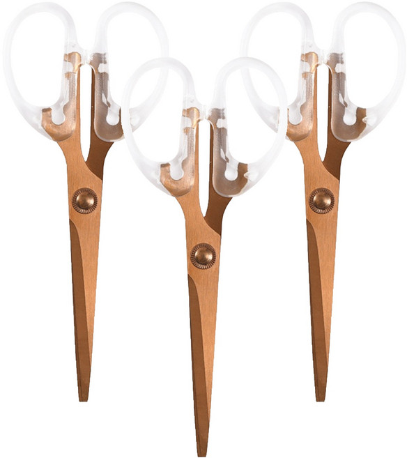 투코비 다용도 손잡이 가위, 투명 + 로즈골드, 3개