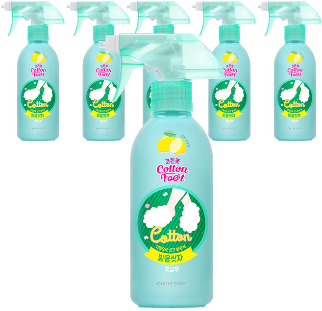 온더바디 코튼풋 발을 씻자 풋샴푸 레몬민트향, 1개입, 6개, 385ml