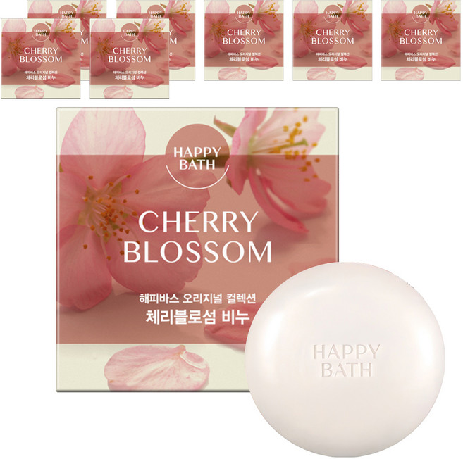 해피바스 오리지널 컬렉션 비누 체리블로섬향, 90g, 8개입