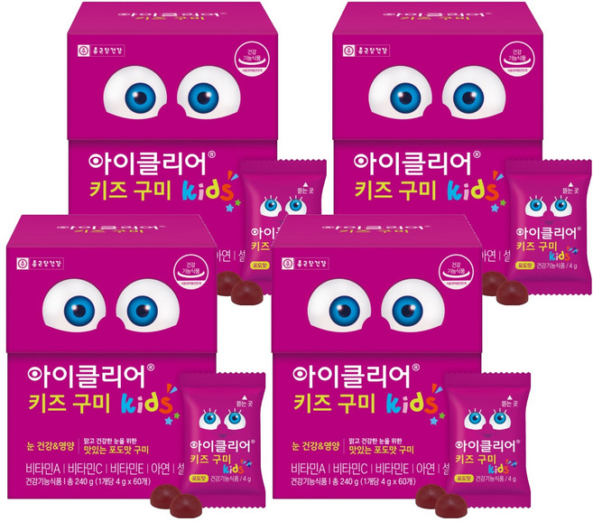 아이클리어 키즈 구미, 60정, 4개