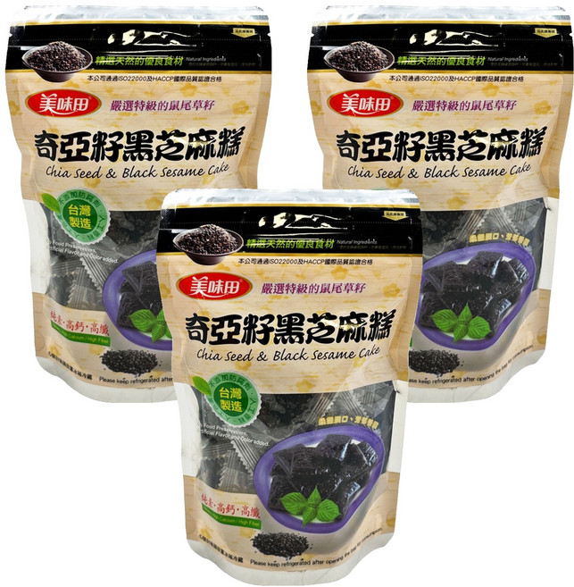 美味田 奇亞籽黑芝麻糕, 300g, 3袋