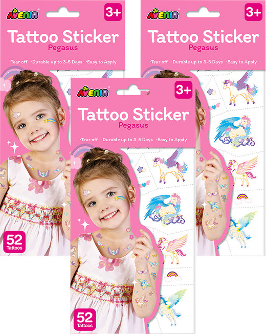 AVEnIR 童趣紋身貼紙, 3個, 魔法飛馬