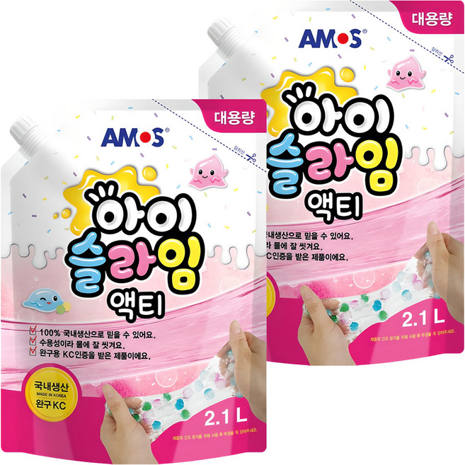 아모스 아이슬라임 액티 2.1L, 2개, 투명