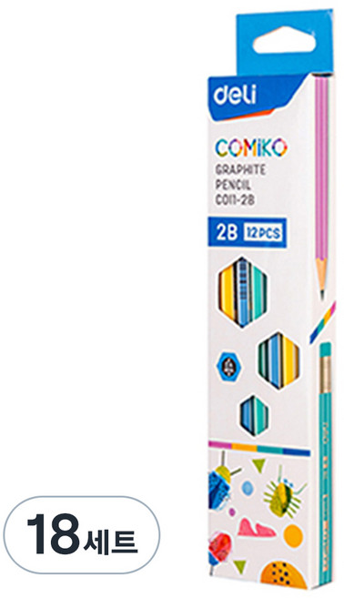 델리 마카롱 지우개 연필 12개입 EC011, 2B, 18세트
