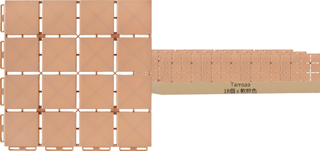 Tamsaa 高級磁磚式露臺組合木地板, 軟棕色, 18件