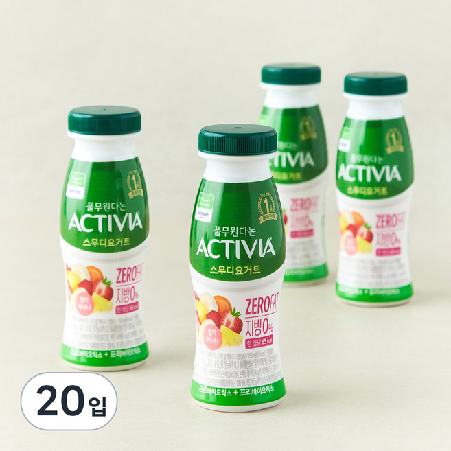 풀무원다논 액티비아 스무디 딸기바나나, 150ml, 4개입, 5개
