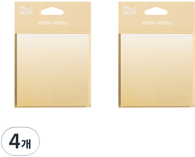 델리 누사인 그라데이션 접착메모지, 옐로우, 4개, 60매