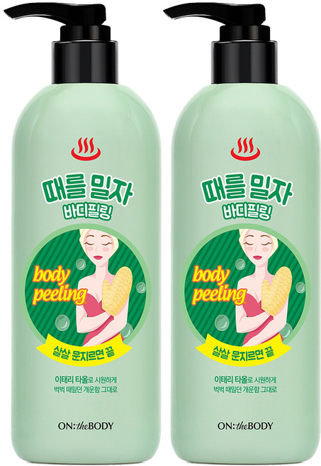 온더바디 때를밀자 바디필링 바디스크럽, 500ml, 2개