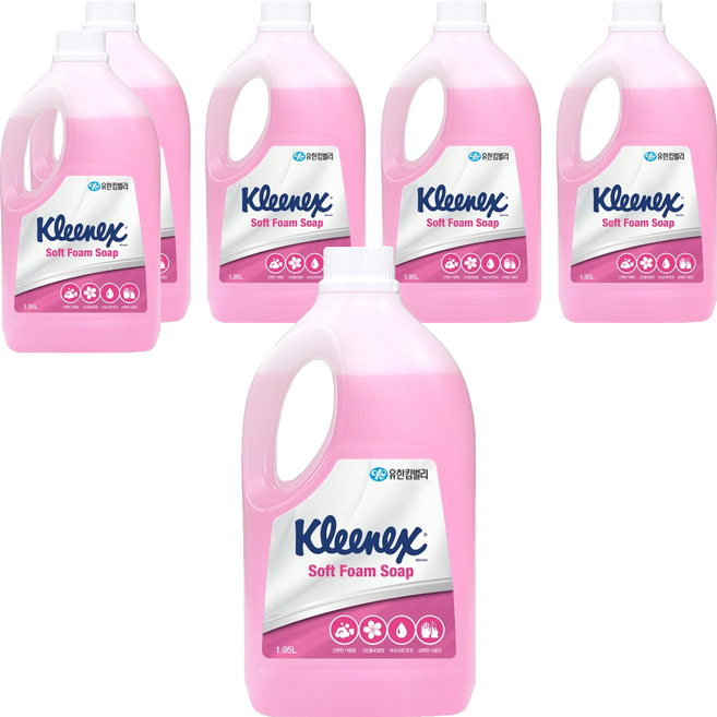 크리넥스 소프트 폼 솝 핸드워시 그린플로랄향, 1.95L, 6개