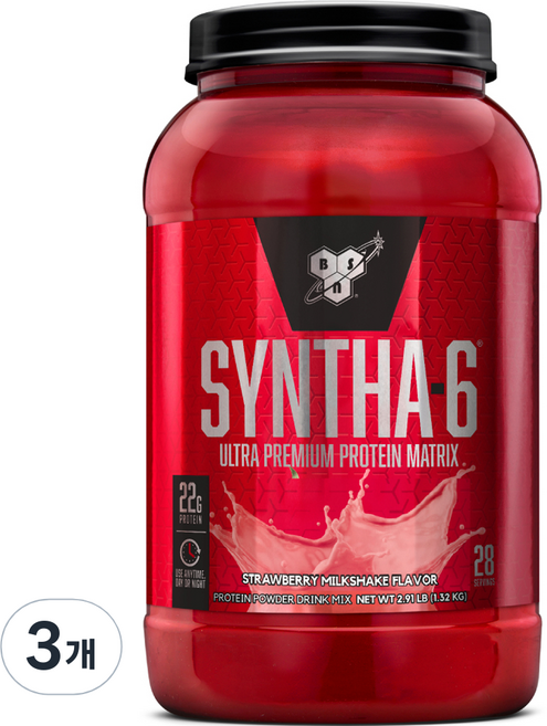 신타6 비에스엔 단백질파우더 딸기향 28회분, 1.32kg, 3개