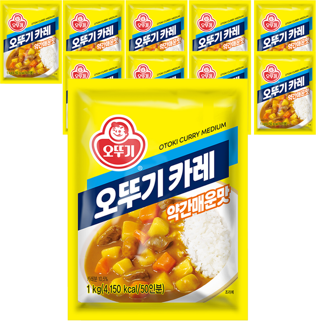 오뚜기 카레 약간매운맛, 1kg, 10개