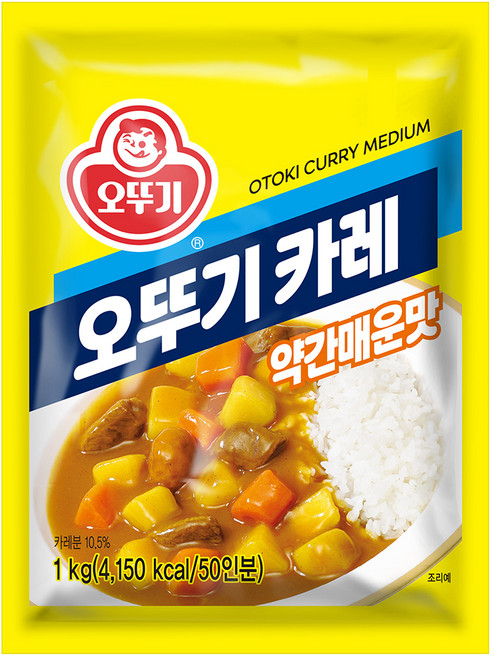 오뚜기 카레 약간매운맛, 1kg, 1개