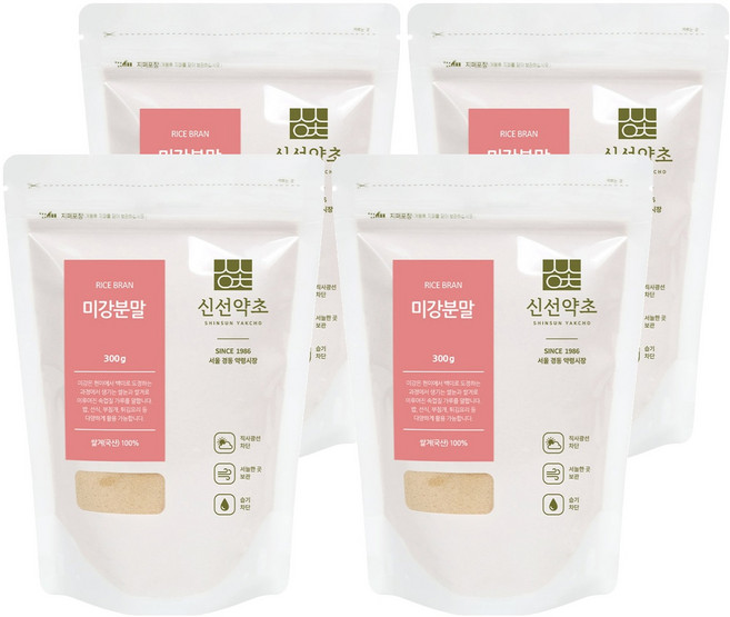 신선약초 쌀겨 미강가루, 4개, 300g