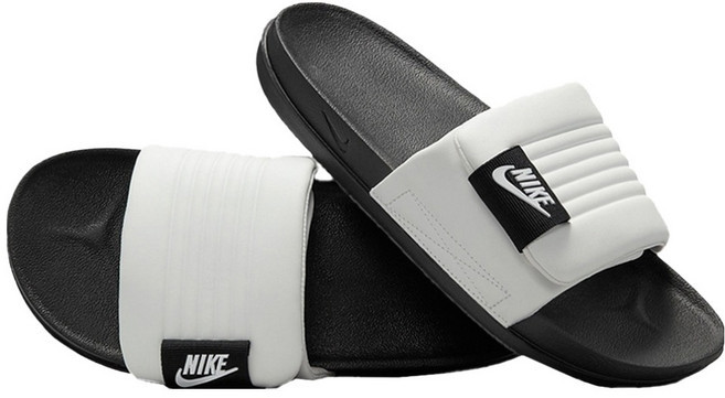 NIKE 耐吉 男款 OFFCOURT ADJUST SLIDE 拖鞋, 27cm, 黑色 + 白色