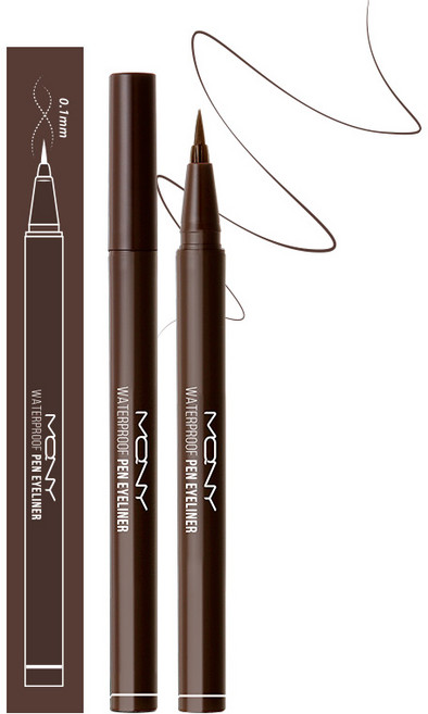 맥퀸뉴욕 워터프루프 펜 아이라이너 0.6g, 딥 브라운, 1개