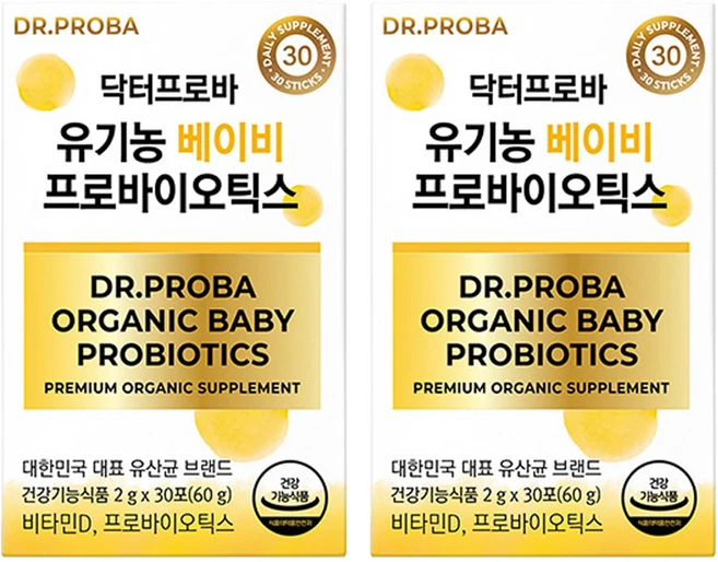 닥터프로바 유기농 베이비 프로바이오틱스 30p, 60g, 2개 - 쿠팡