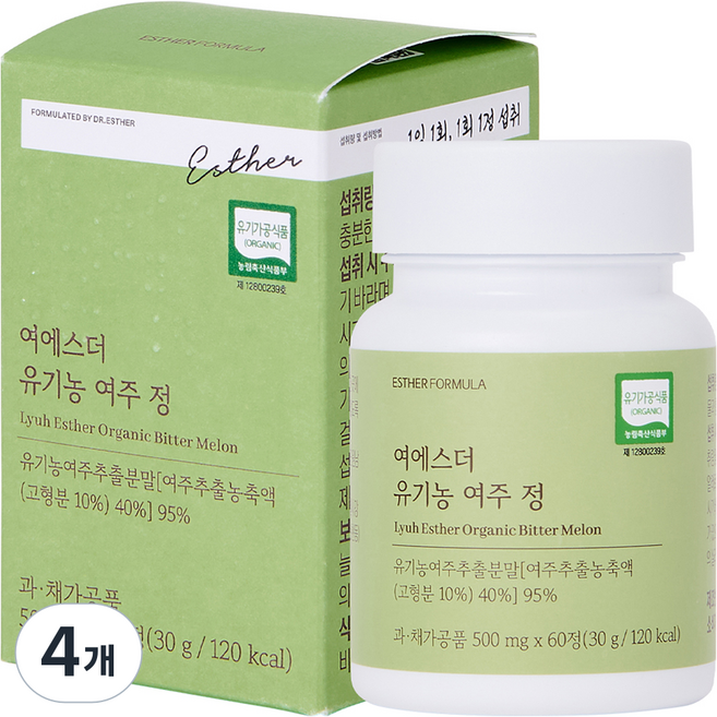 에스더포뮬러 여에스더 유기농 여주 정 30g, 4개, 60정