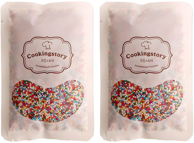 쿠킹스토리 헌드레드 앤 사우전드 레인보우 구슬 스프링클 랜덤발송, 200g, 2개