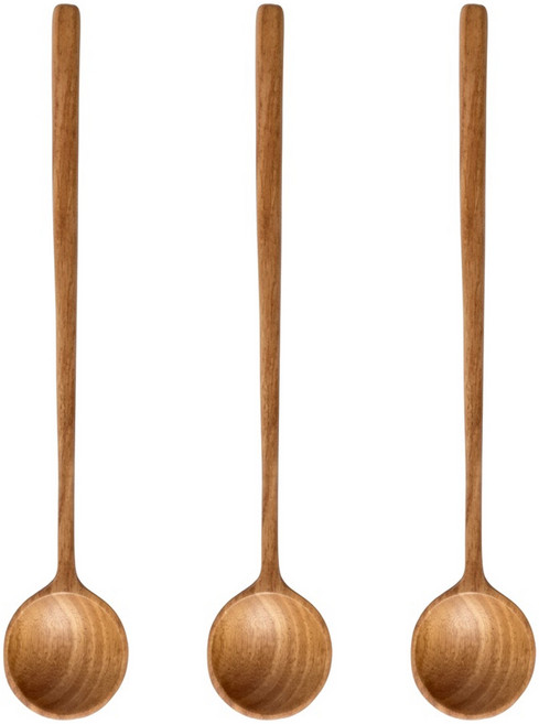 Nachure Cutlery 天然木長柄果醬匙 攪拌匙 17 x 2.8cm, 3支