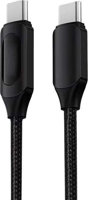 小麥購物 L1370 Type-C系列 Type-C-Type-C 數顯120W快充數據線, 1個, 1m, 黑色