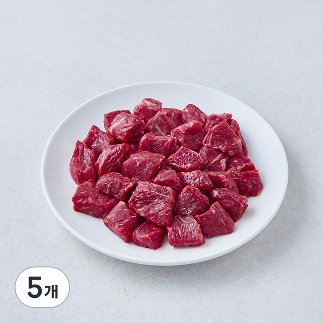 한우 등심 2등급 큐브 스테이크 (냉장), 5개, 200g