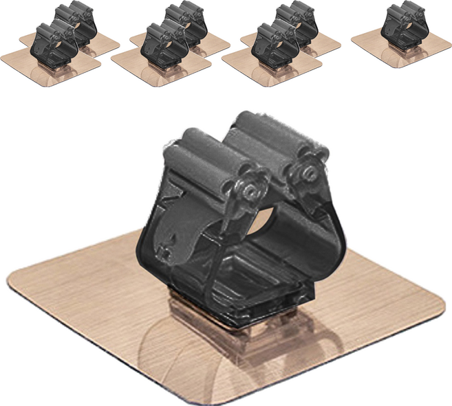 黏貼式拖把掛架 免釘免鑽 多種款式 大背膠設計, 黑色, 8個