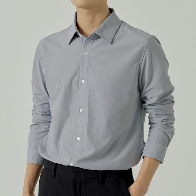 210에디트 남성용 구김없이 편한 링클프리 긴팔 프리덤 셔츠