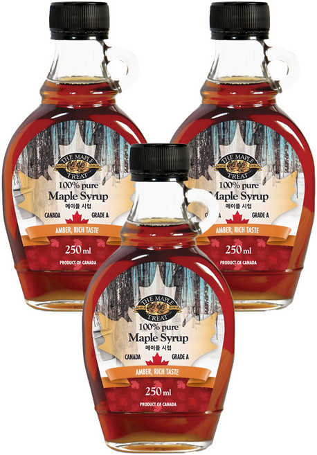 엘비메이플트리트 그레이트 메이플 시럽, 3개, 250ml