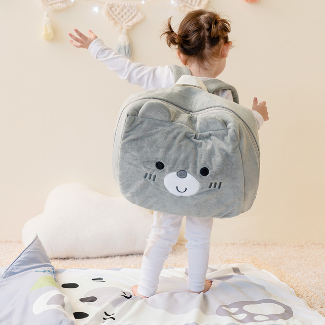 에일린키즈 어린이집 낮잠이불 사계절 풀세트 키즈 백팩 에디션 일체형 + 여름이불 + 백팩, 테디