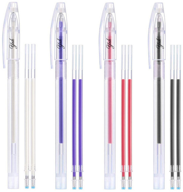 와이엔케이 아이롱펜 4종 + 리필 4종 x 2p 세트, 화이트, 블루, 레드, 블랙, 1세트