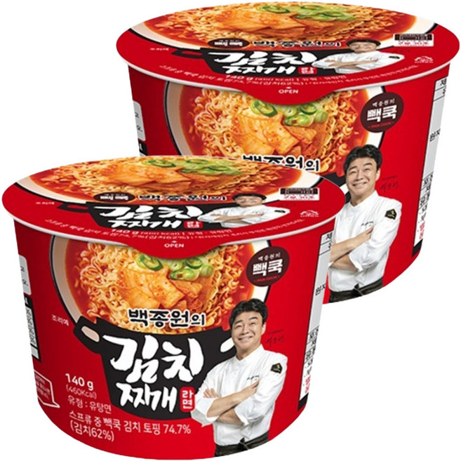 TBK 백종원의 김치찌개 라면 140g, 2개