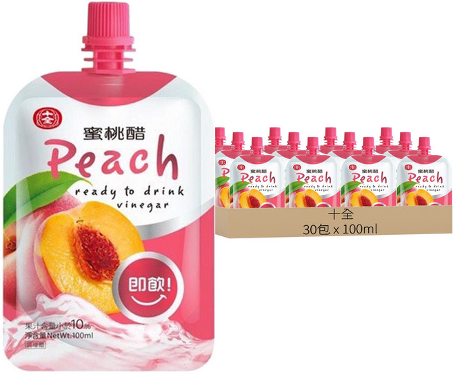十全 蜜桃醋飲料, 100ml, 30包