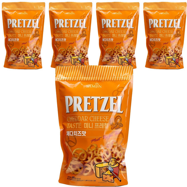 SAMJIN 三進 迷你蝴蝶脆餅 切達起司口味, 5包, 300g