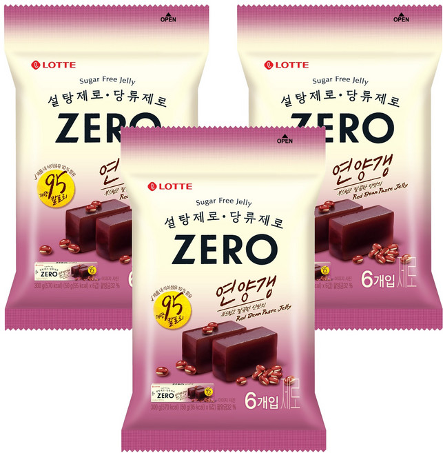 롯데제로 연양갱 50g x 6p, 300g, 3개