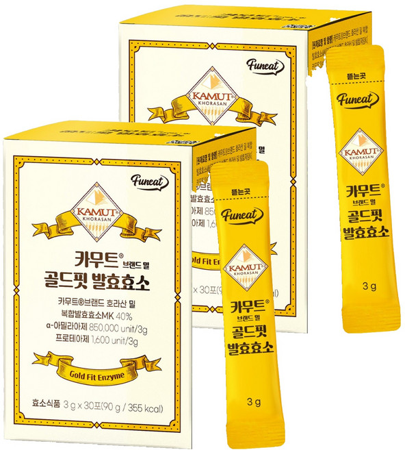카무트 브랜드 밀 골드핏 발효효소, 90g, 2개