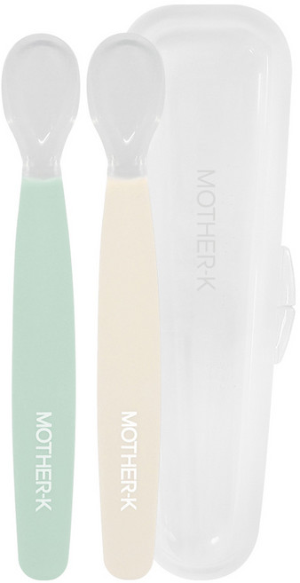 마더케이 허그 이유식 처음 스푼, 혼합 색상, 스푼 2p + 케이스, 1세트