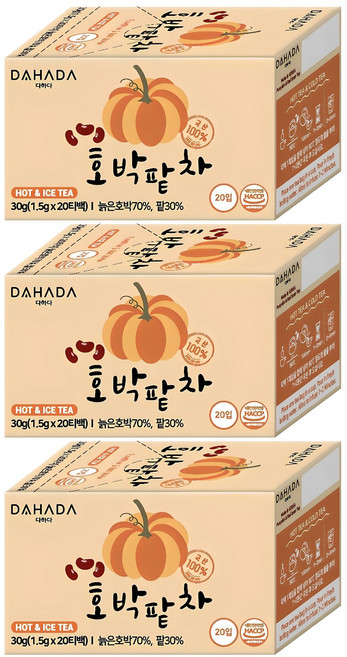다하다 호박팥차, 1.5g, 20개입, 3개