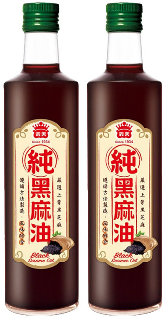 義美 100%純黑麻油, 500ml, 2瓶