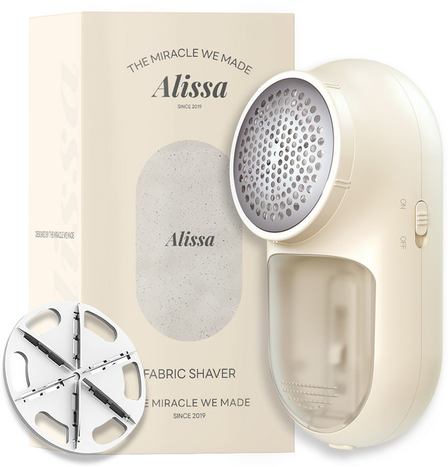 알리사 휴대용 충전식 만능 6중날 보풀 제거기, V03-D, 베이지